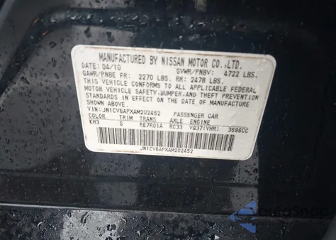 2010 Infiniti G37 Journey из США, поврежденный, VIN JN1CV6APXAM202452